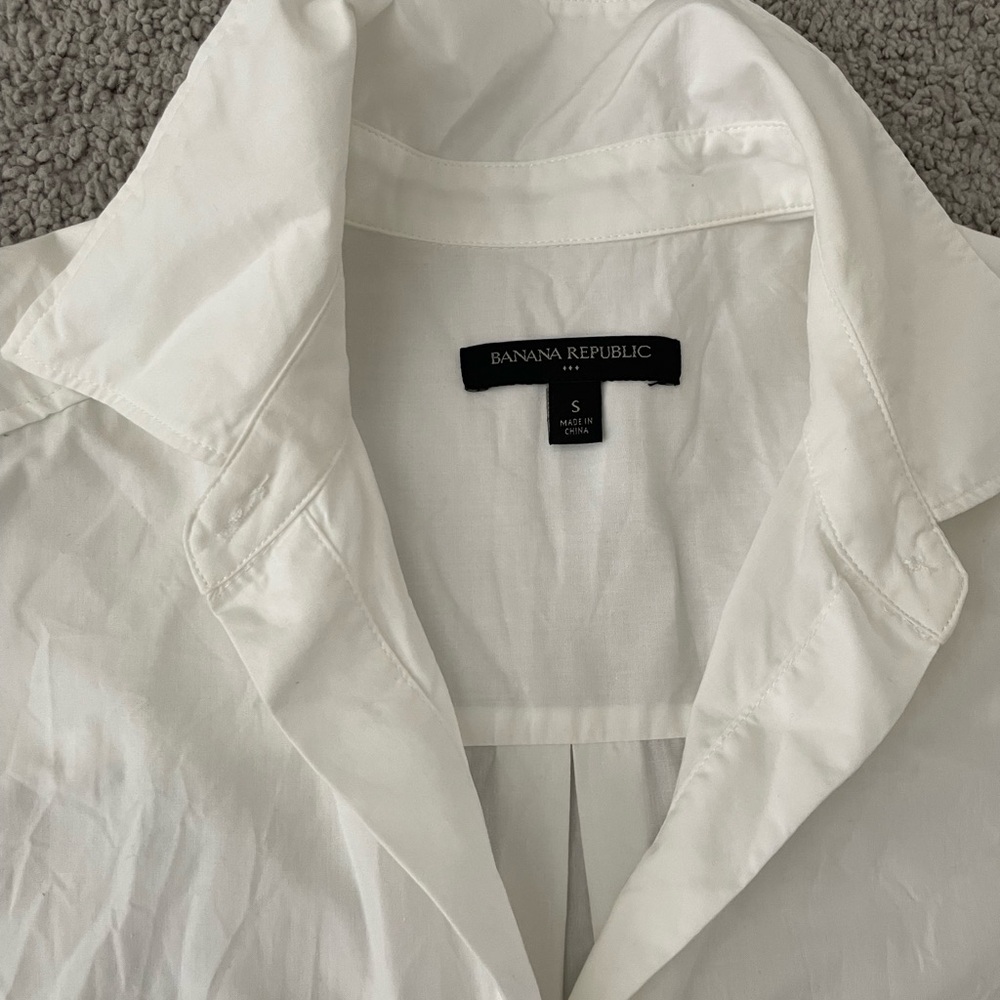 Banana Republic Classic White Collared Midi dress - Picture 5 of 6